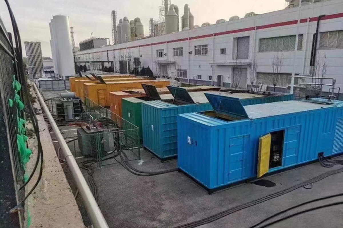 石河子乡发电机租赁施工现场